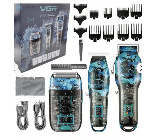 Профессиональный Набор 3в1 Professional Set VGR V-645 триммер , машинка для стрижки и электроб (20) за 3623 грн