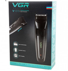 Машинка для стрижки волос VGR V-015 Professional Black аккумуляторная, 1000 мАч, 5 Вт (60 шт/ящ)