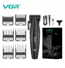 Аккумуляторная машинка для стрижки (clipper) VGR V-640C, 6 насадок, LED display