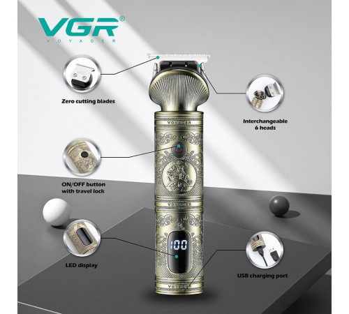 Тример для стрижки з LED-дисплеєм VGR V-962
