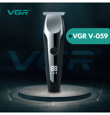 Машинка для стрижки волосся VGR V-059, Професійна бездротова машинка з LED-дисплеєм, тример, 6 насадок