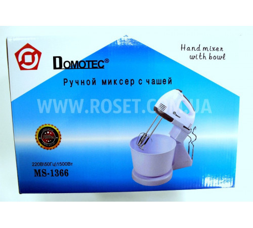 Миксер с чашей DOMOTEC MS-1366/ 3058 (6 шт/ящ) за 984 грн