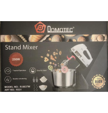 Міксер стаціонарний 250Вт пластикова чаша DOMATEC R 6637W/ 9331 (12)
