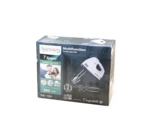 Ручной миксер Rainberg RB-1001 на 5 скоройстей 300W (24 шт/ящ) за 466 грн