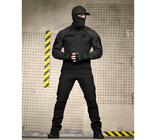 Літній тактичний костюм чорний 6в1 black ТР6919 за 3629 грн