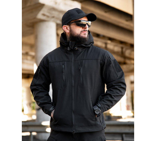 Міська тактична куртка MAXIMUS софтшел black ПП7980