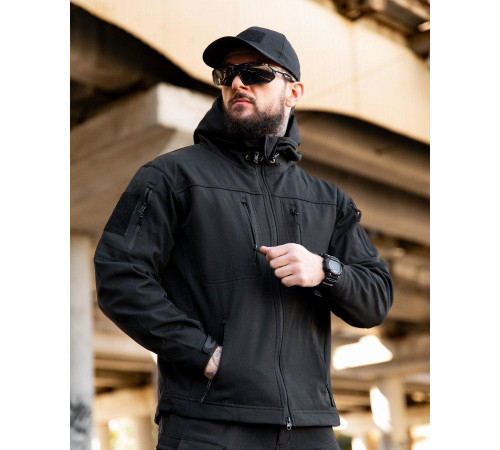 Міська тактична куртка MAXIMUS софтшел black ПП7980