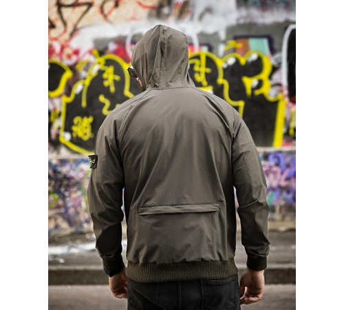 Городская Ветровка Stone island карман oliva 4 люкс ДЛ7037