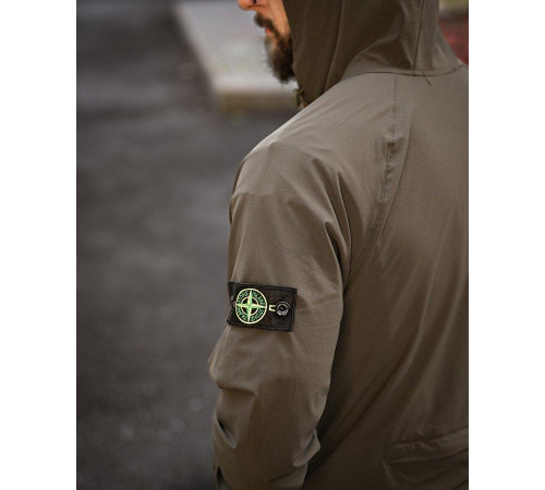 Городская Ветровка Stone island карман oliva 4 люкс ДЛ7037