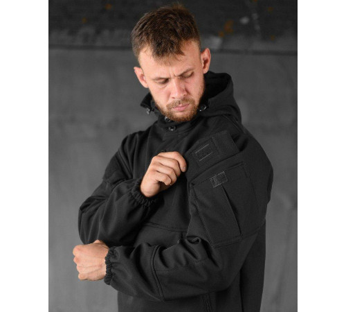Тактична куртка анорак софтшел seul black НП4941