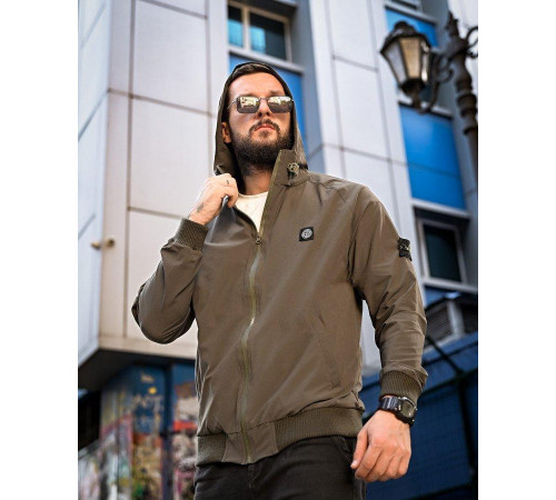 Городская Ветровка Stone island карман oliva 4 люкс ДЛ7037