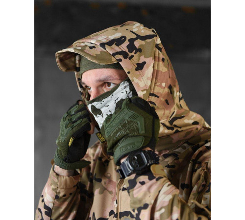Демісезонна тактичоса куртка Soft Shell Windstoper мультикам ВТ6541