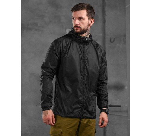 Куртка дождевик карман черная XXXL