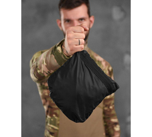 Куртка дождевик карман черная XXXL