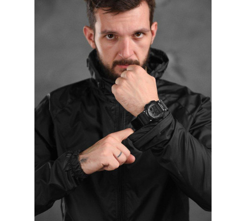Куртка дождевик карман черная XXXL
