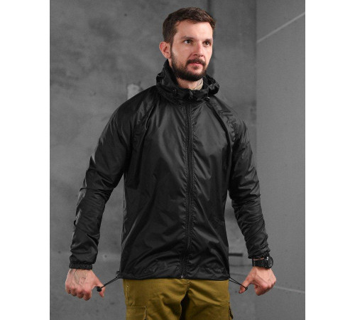 Куртка дождевик карман черная XXXL