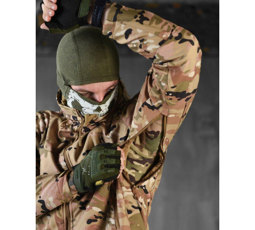 Демисезонна тактичесая куртка Soft Shell Windstoper мультикам ВТ6541