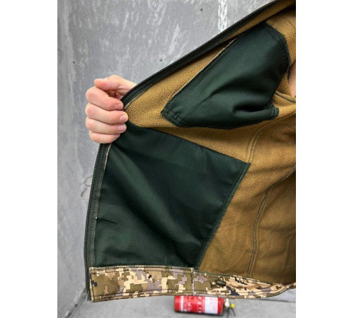 Тактична куртка SoftShell софтшел піксель легка XXL
