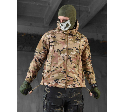 Демисезонна тактичесая куртка Soft Shell Windstoper мультикам ВТ6541