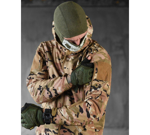 Демисезонна тактичесая куртка Soft Shell Windstoper мультикам ВТ6541