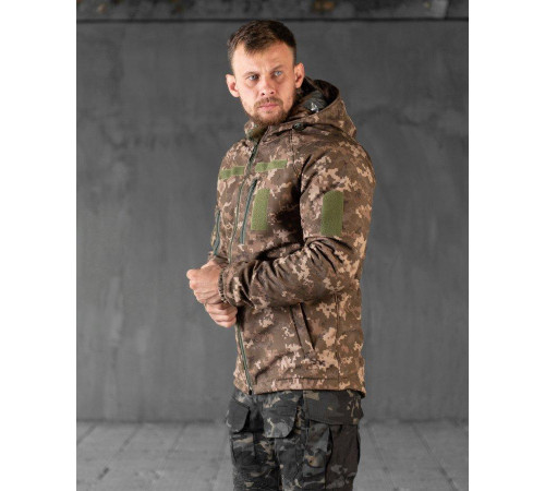 Зимняя мужская тактическая куртка Softshell OMNI-HEAT пиксель -