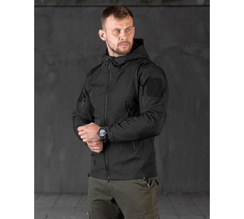 Демисезонная тактическая куртка Soft Shell Silver Knight Windstoper black ОР1232