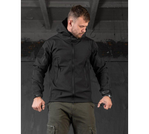 Демисезонная тактическая куртка Soft Shell Silver Knight Windstoper black ОР1232