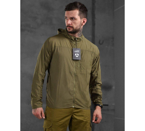 Мужская ультралегкая Ветровка Tactical Series / Водонепроницаемая Куртка с капюшоном мультикам олива ВТ9527