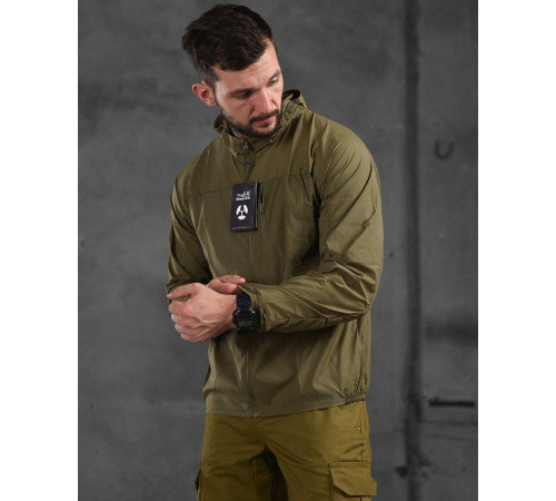 Мужская ультралегкая Ветровка Tactical Series / Водонепроницаемая Куртка с капюшоном мультикам олива ВТ9527