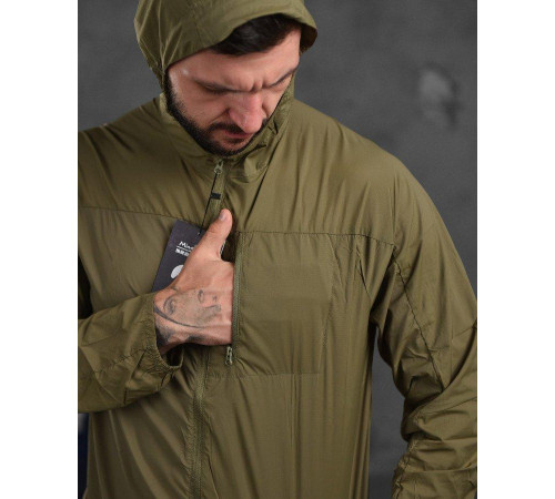 Мужская ультралегкая Ветровка Tactical Series / Водонепроницаемая Куртка с капюшоном мультикам олива ВТ9527