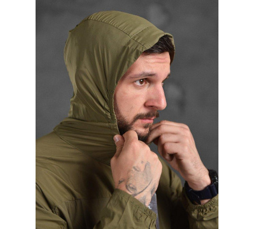Мужская ультралегкая Ветровка Tactical Series / Водонепроницаемая Куртка с капюшоном мультикам олива ВТ9527