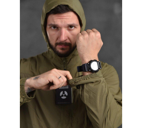 Мужская ультралегкая Ветровка Tactical Series / Водонепроницаемая Куртка с капюшоном мультикам олива ВТ9527