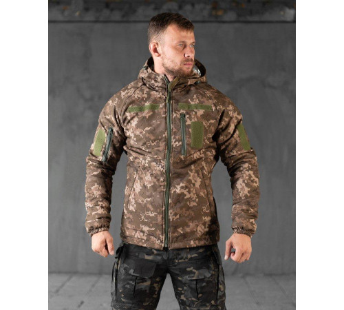 Зимняя мужская тактическая куртка Softshell OMNI-HEAT пиксель S