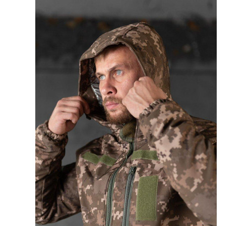 Зимняя мужская тактическая куртка Softshell OMNI-HEAT пиксель S
