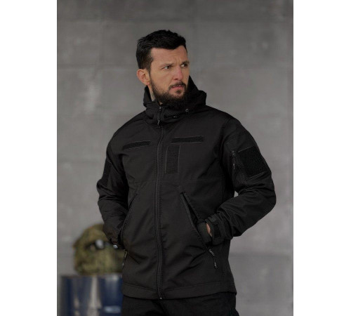 Демисезонная тактическая куртка софтшел lion black ВТ5053