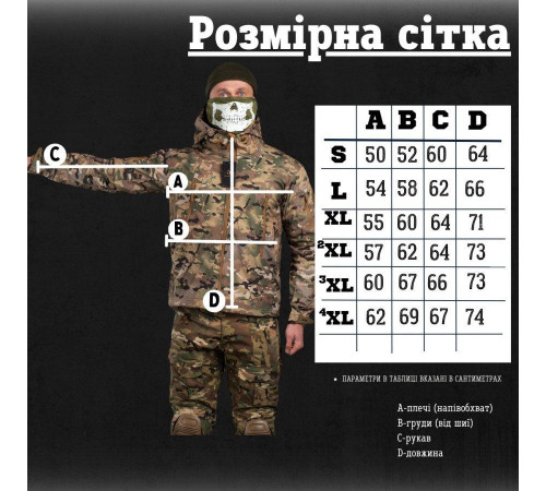 Куртка тактическая на осеньна весну софт шел водоотталкивающяя мультикам -