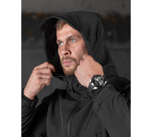 Демисезонная тактическая куртка Soft Shell Silver Knight Windstoper black ОР1232