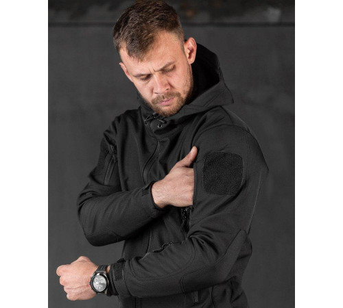 Демисезонная тактическая куртка Soft Shell Silver Knight Windstoper black ОР1232
