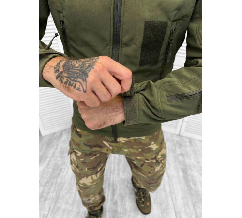 Осіння тактична куртка софтшел squat oliva ВТ7856