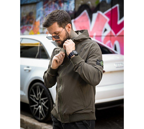 Городская Ветровка Stone island карман oliva 4 люкс ДЛ7037