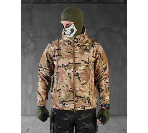 Демисезонна тактичесая куртка Soft Shell Windstoper мультикам ВТ6541