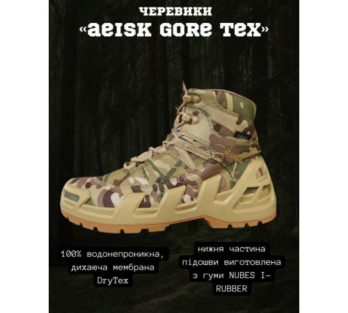Черевики тактичні aeisk gore tex мультикам ВТ6613