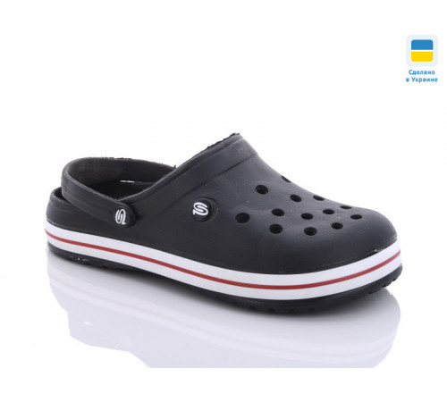 Кроксы мужские сабо с большими дырками и повышенной легкостью "Like Crocs" черные
