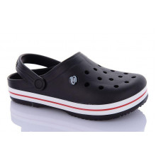 Крокси чоловічі сабо з великими дірками та підвищеною легкістю "Like Crocs" чорні