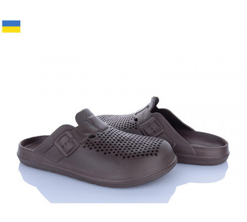 Чоловічі шльопанці сабо із закритими пальцями шкарпетками сабо легкі пінка ЕВА коричневий 42/43