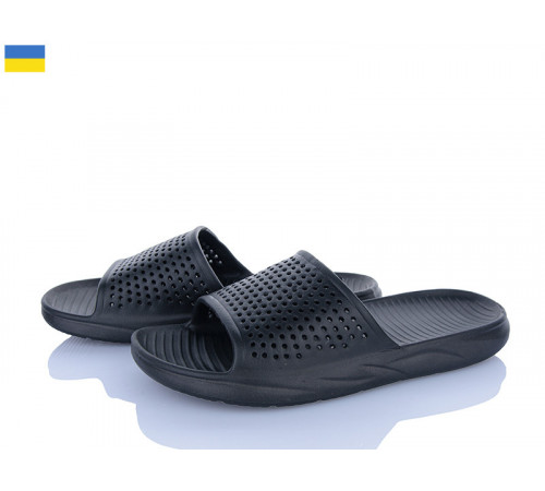 Чоловічі шльопанці чорні з дірочками для вентиляції, зручні, тримають форму перфорованого верх Новинка 42/43