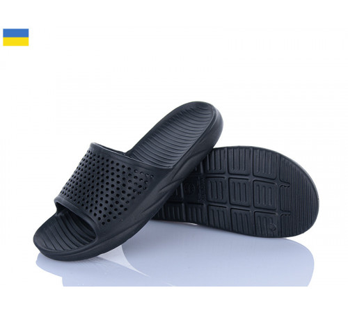 Чоловічі шльопанці чорні з дірочками для вентиляції, зручні, тримають форму перфорованого верх Новинка 42/43