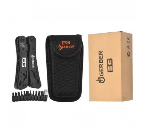 Мультитул плоскогубцы 18 в 1 GERBER Bear Grylls Black с набором бит.a 868,4203 за 480 грн