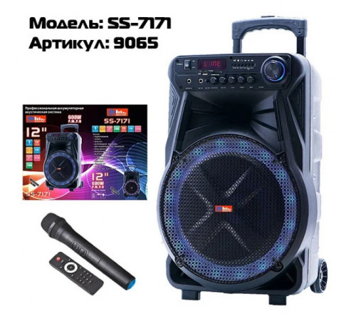 Акустическая переносная колонка SS-7171 600Вт 12" 0х0х0см 9065 (1 шт/ящ) за 7535 грн