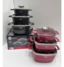 HK-322 Посуда Набор квадратных казанов Higher Kitchen (4)